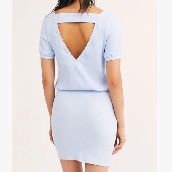 Free People Beach Happy Hour Mini Dress Blue Size XS - Picture 3 of 7